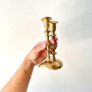 Vintage Brass Candle Stick Holders set of 2